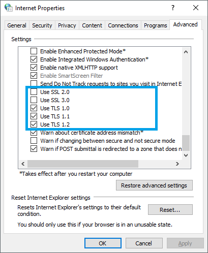 IE Settings